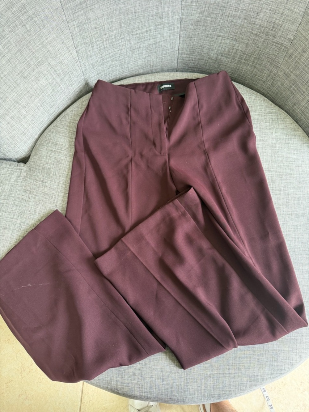 Express Women's Burgundy Straight-Leg Dress Pants